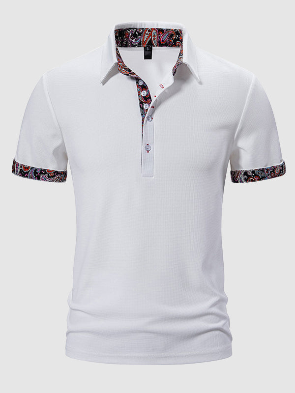 Paisley Lapel Short Sleeve Shirt