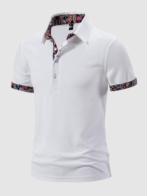 Paisley Lapel Short Sleeve Shirt