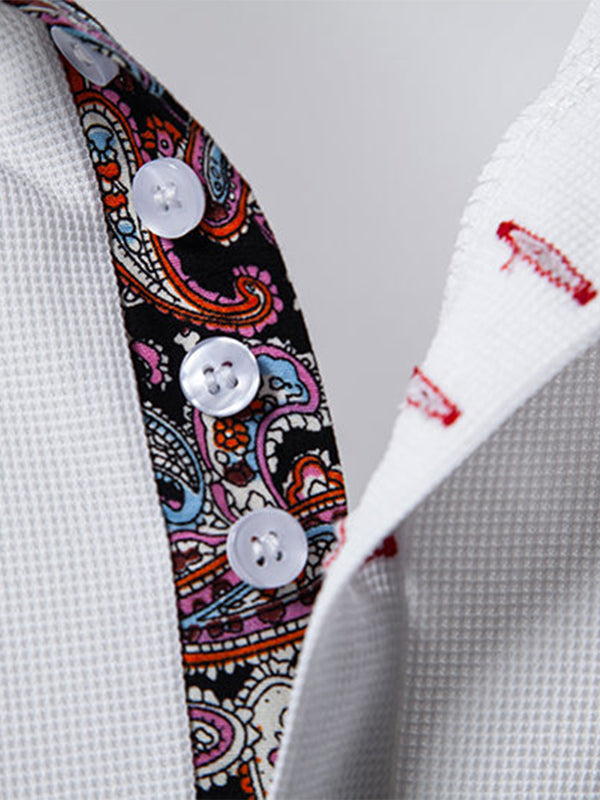 Paisley Lapel Short Sleeve Shirt