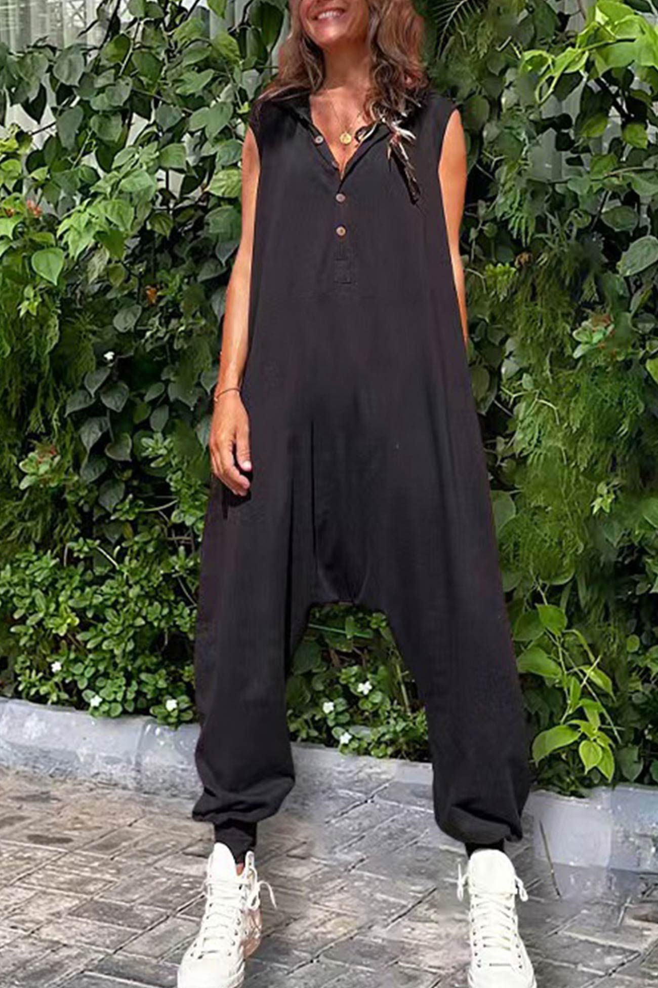 Sleeveless Hooded Jumpsuit