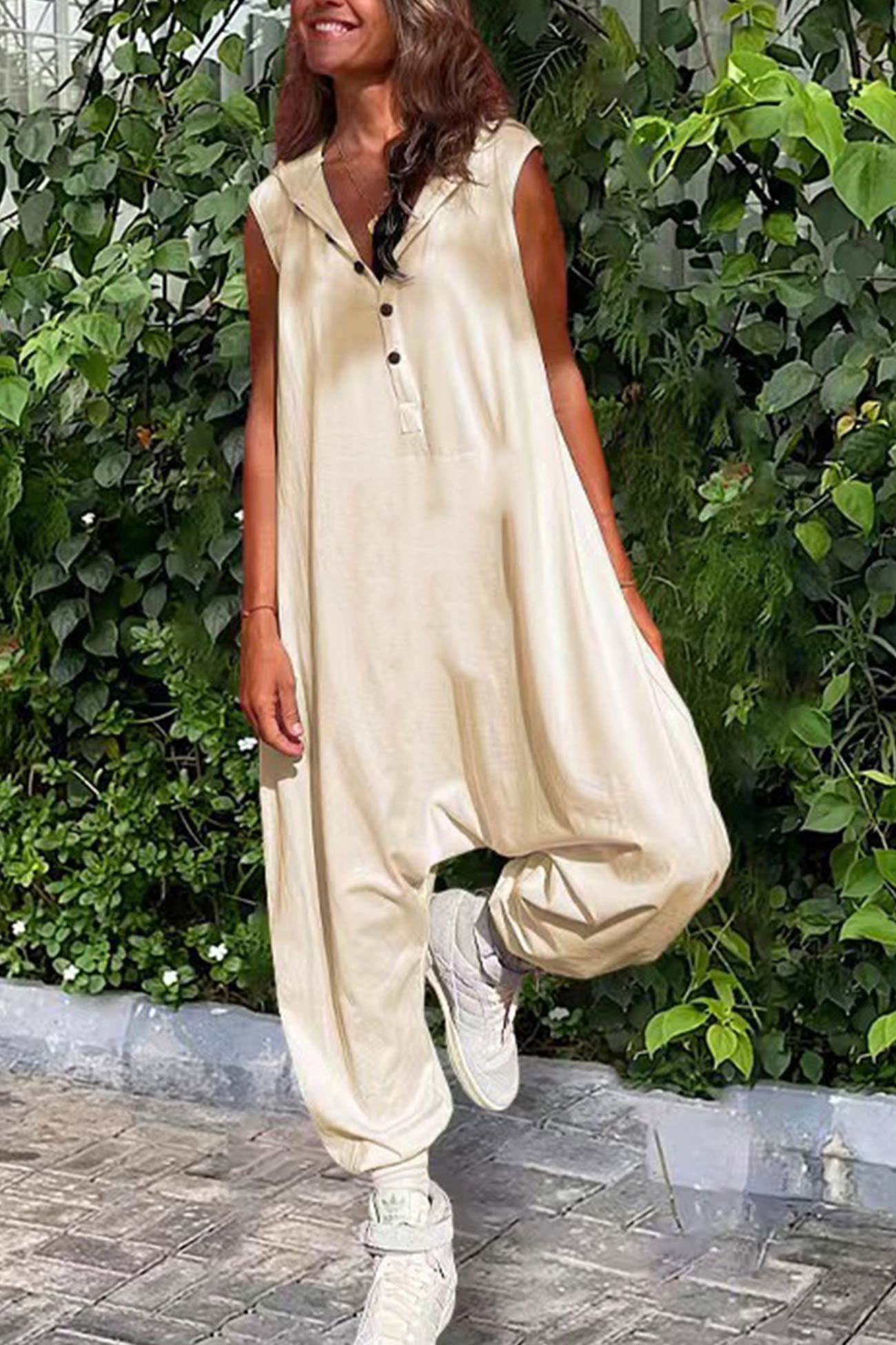 Sleeveless Hooded Jumpsuit