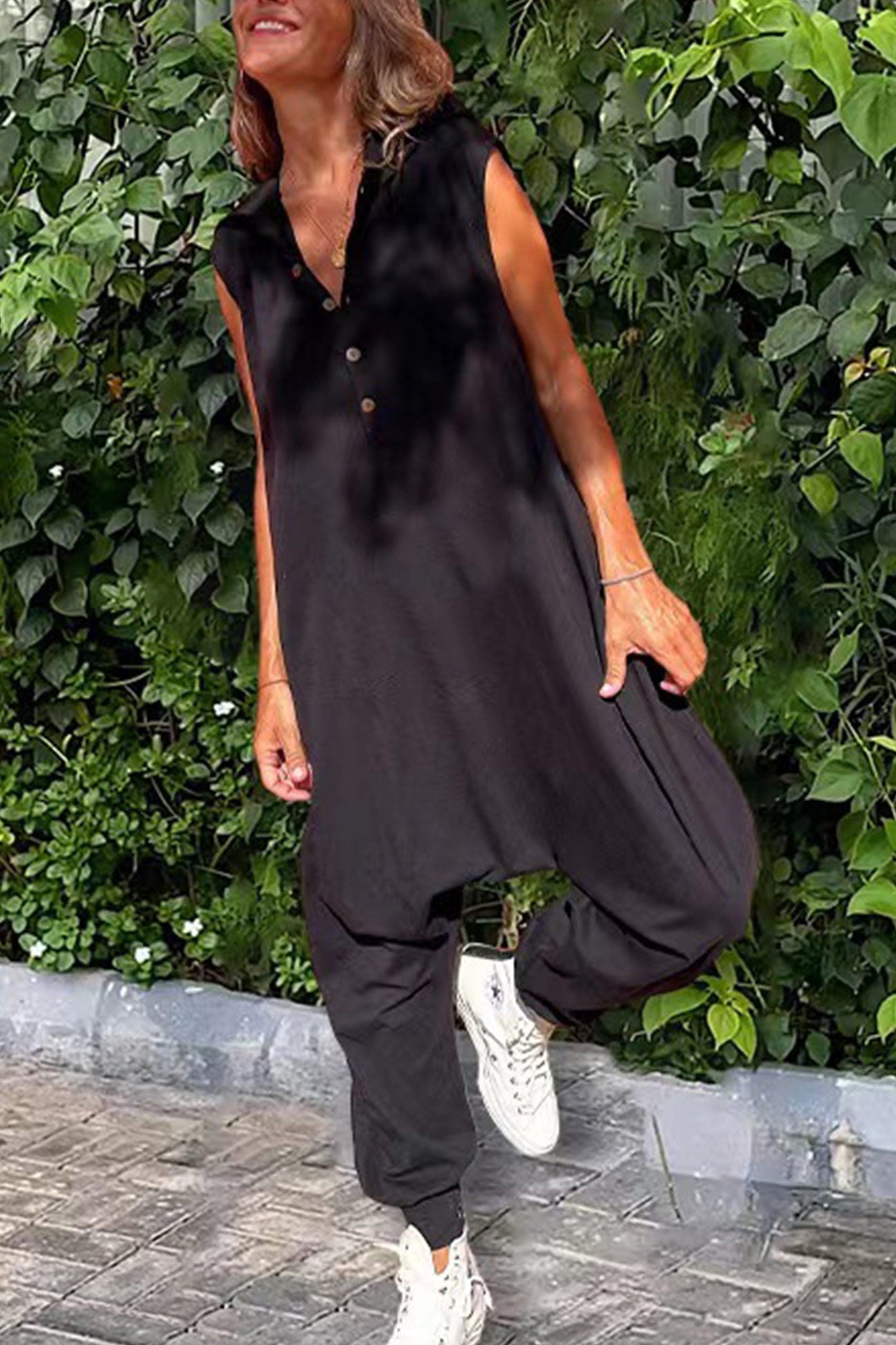 Sleeveless Hooded Jumpsuit