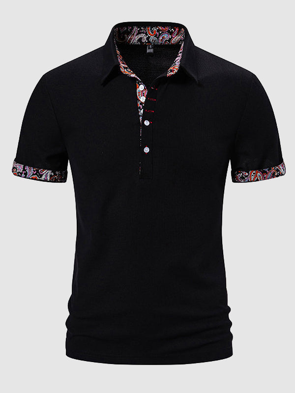 Paisley Lapel Short Sleeve Shirt