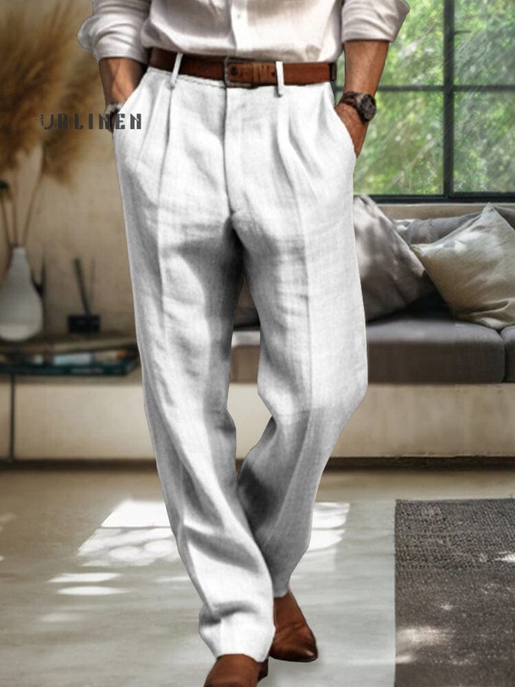 Soft Straight-Leg Cotton Linen Pants