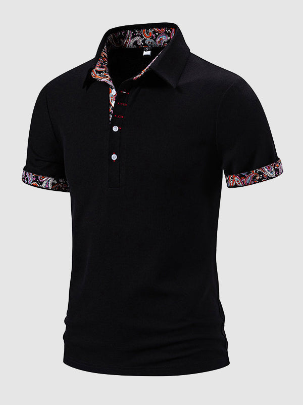 Paisley Lapel Short Sleeve Shirt