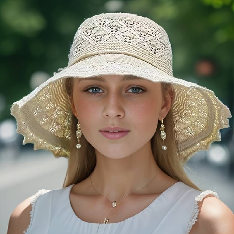 Elegant Wide-Brimmed Folding Sun Hat