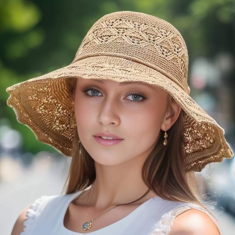 Elegant Wide-Brimmed Folding Sun Hat