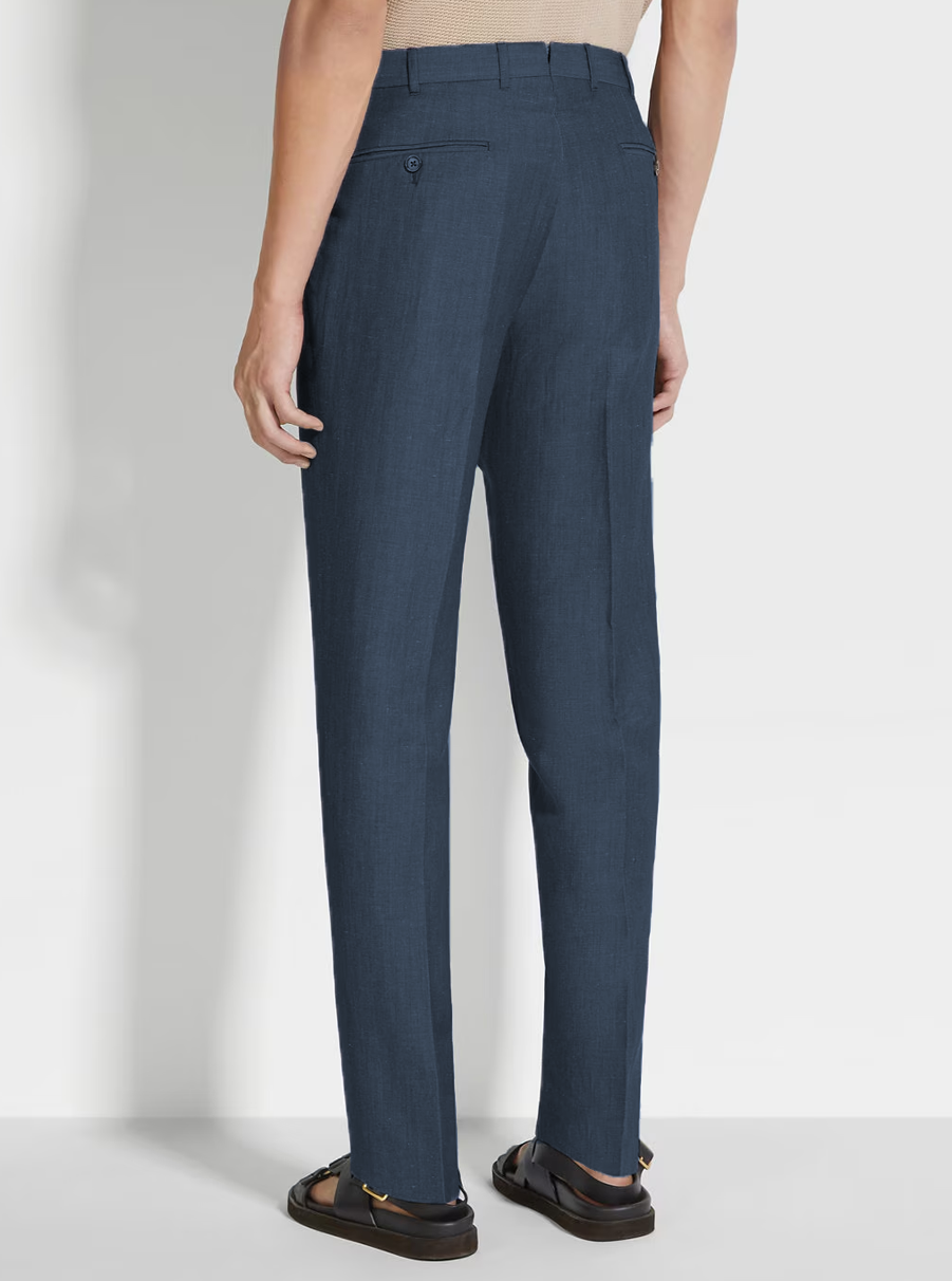 Adria Linen Trousers Navy