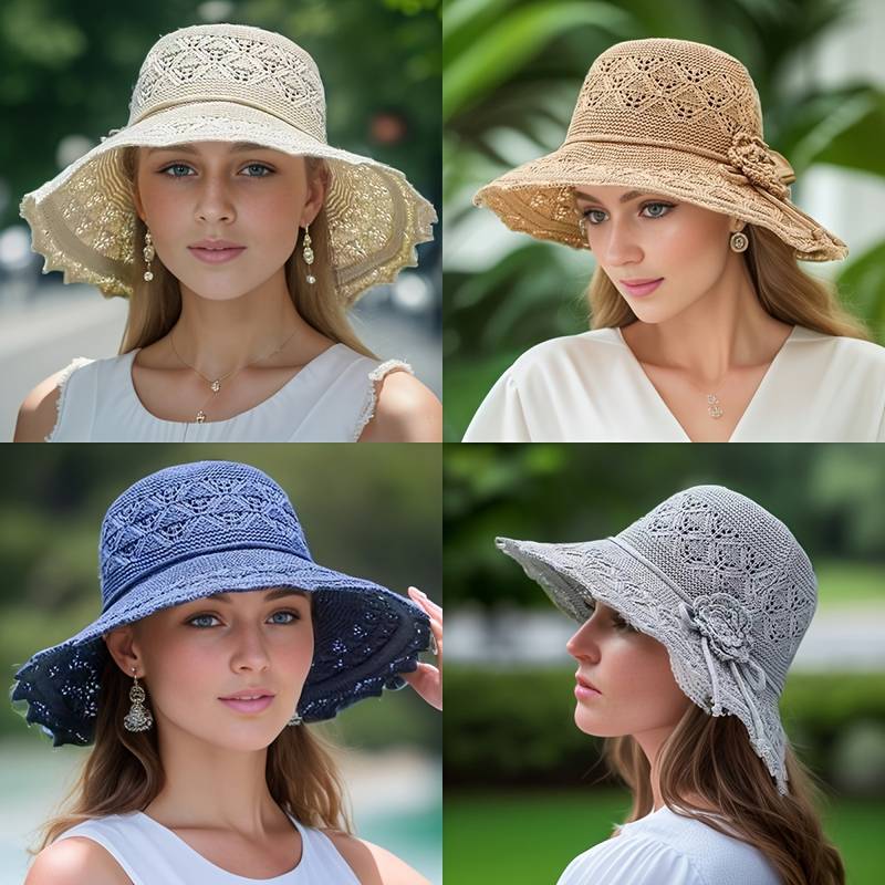 Elegant Wide-Brimmed Folding Sun Hat