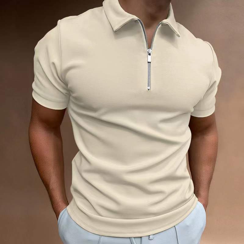 Carlios Short Sleeve Polo Shirt with Zipper Collar