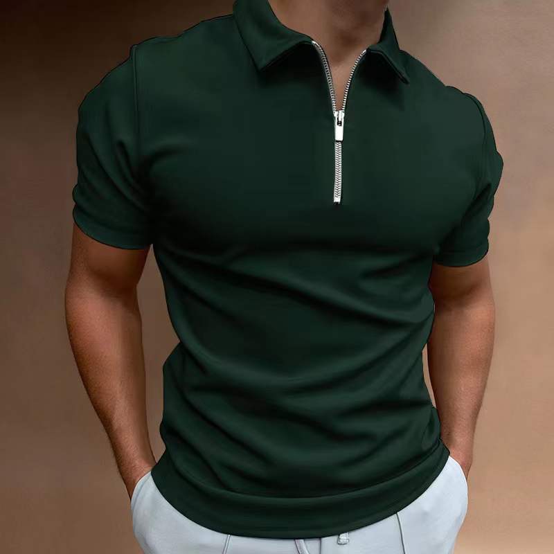 Carlios Short Sleeve Polo Shirt with Zipper Collar