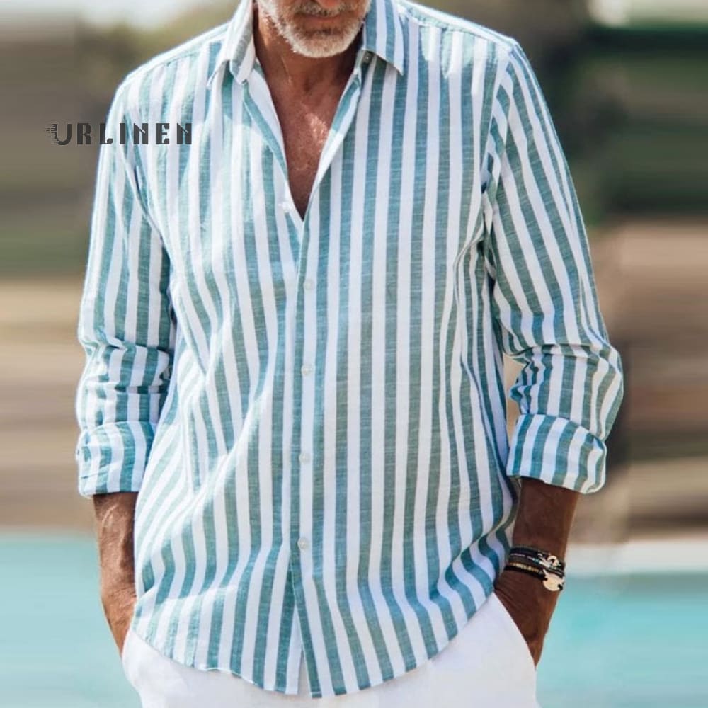 Cotton Linen Striped Shirt