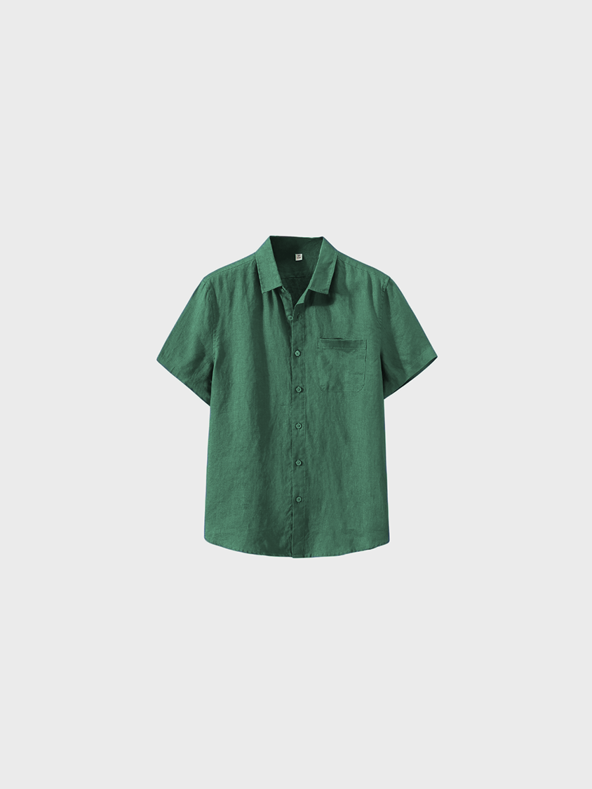 Cannes Linen Shirt Dark Green