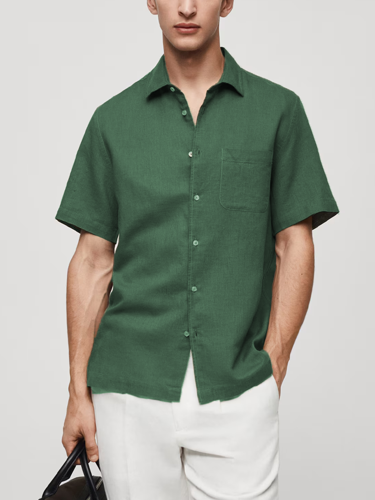 Cannes Linen Shirt Dark Green