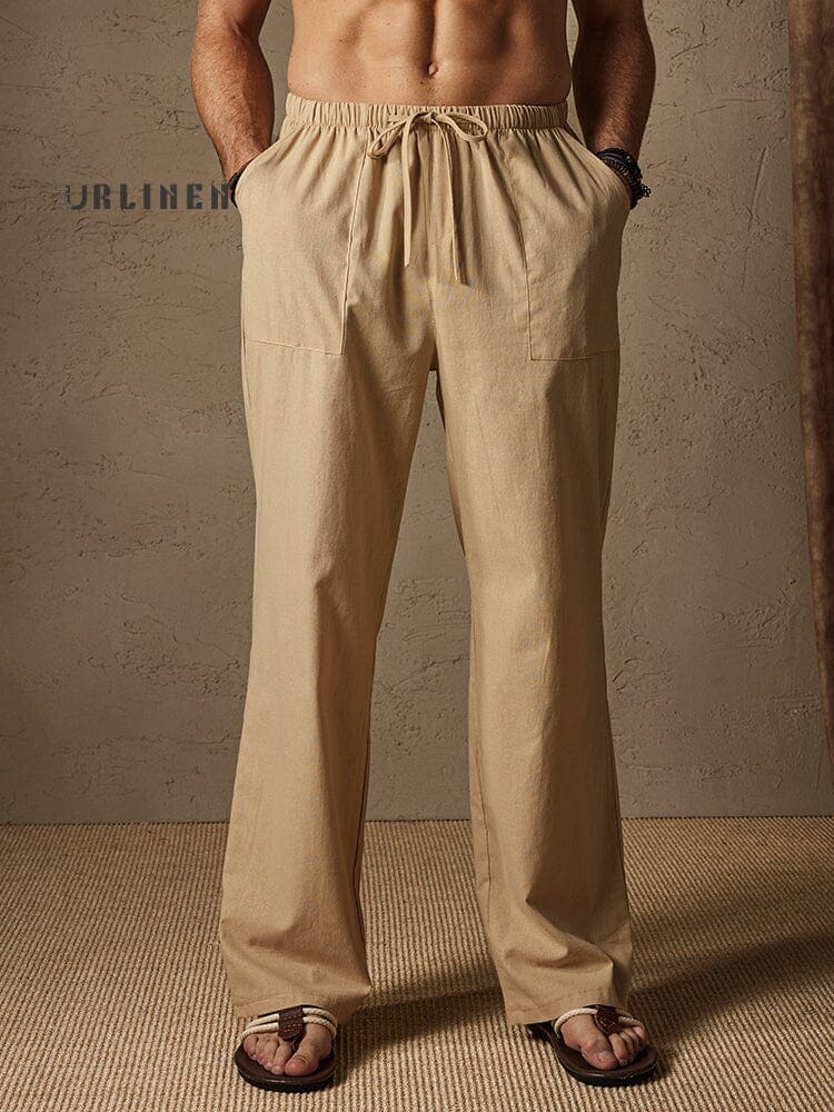 Cotton-Linen Loose-fit Pants