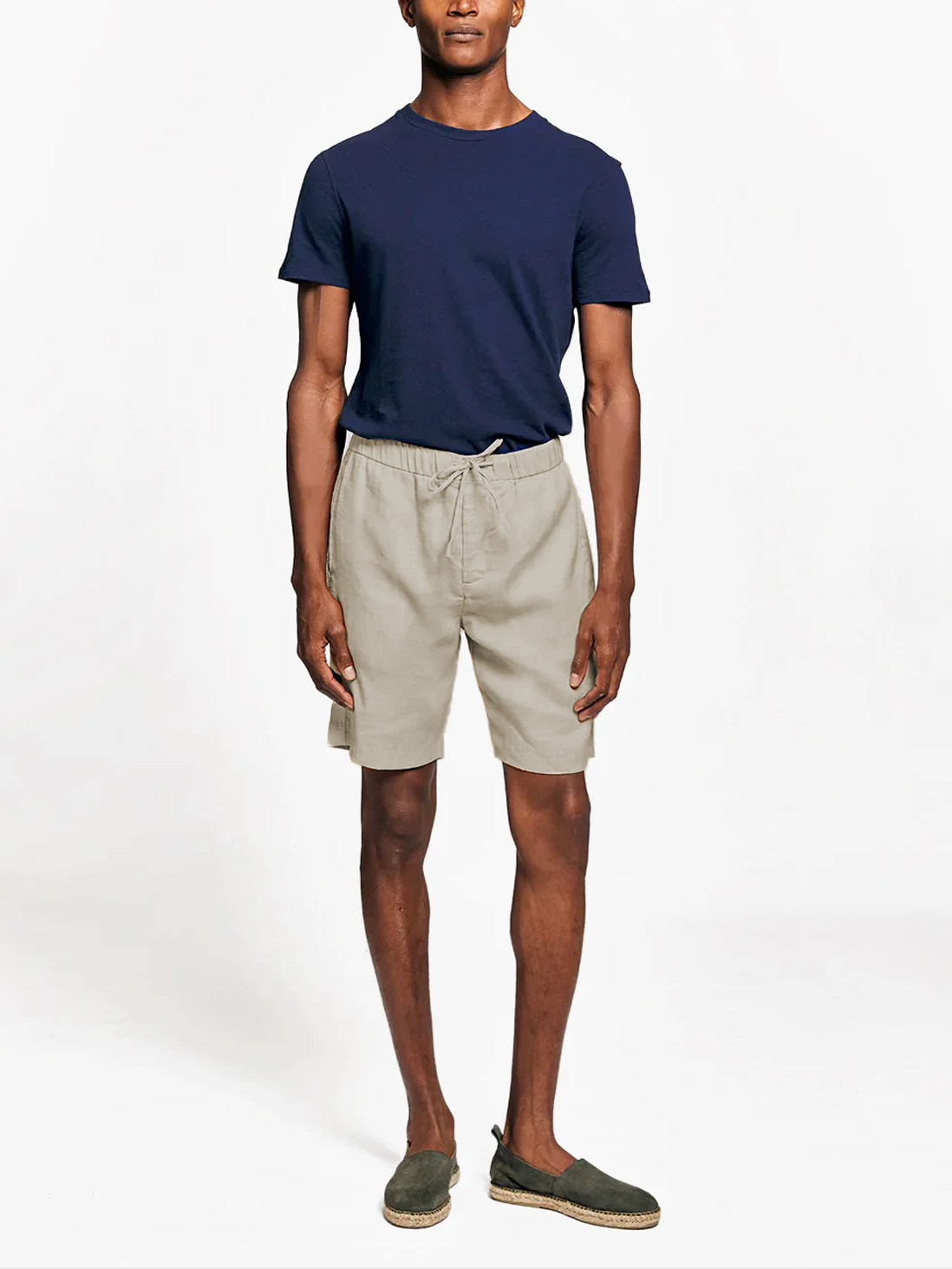 Capri Linen Shorts Light Khaki