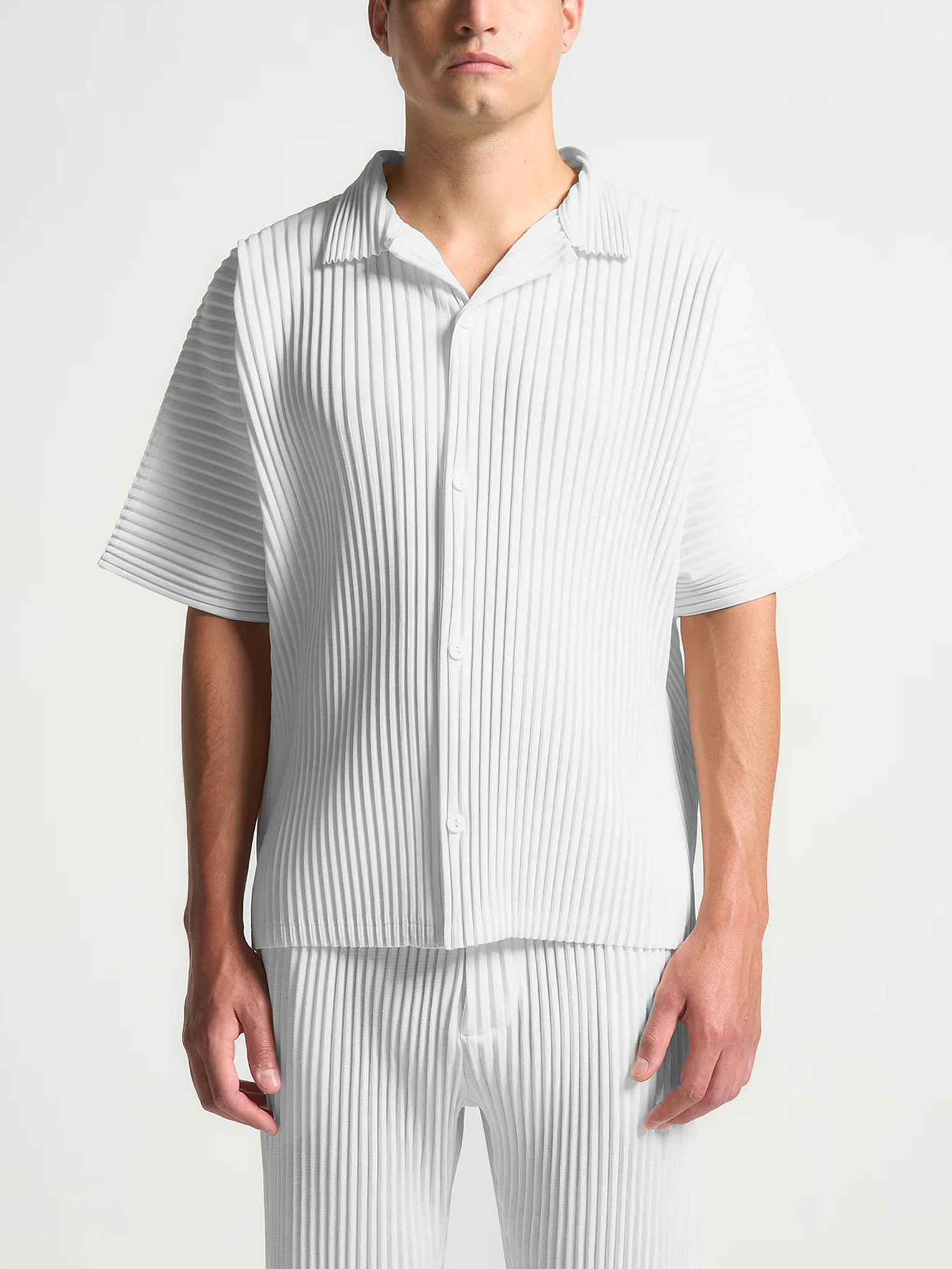 Santorini Pleated Shirt White