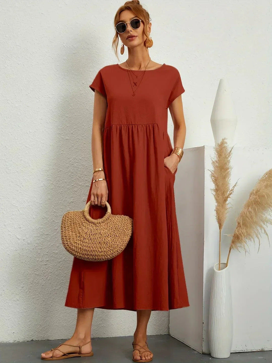 Lorraine™ | Comfortable Cotton-Linen Tunic Dress