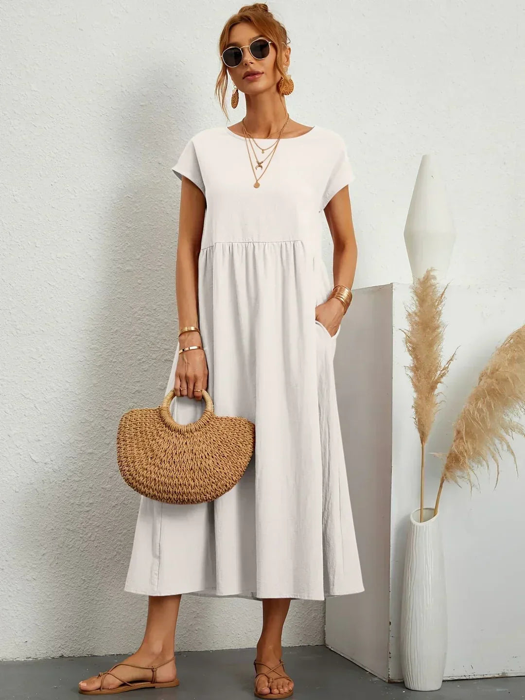 Lorraine™ | Comfortable Cotton-Linen Tunic Dress