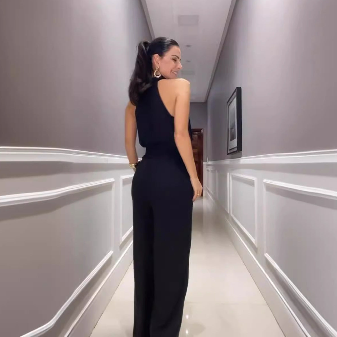 Jumpsuit with Round Neckline