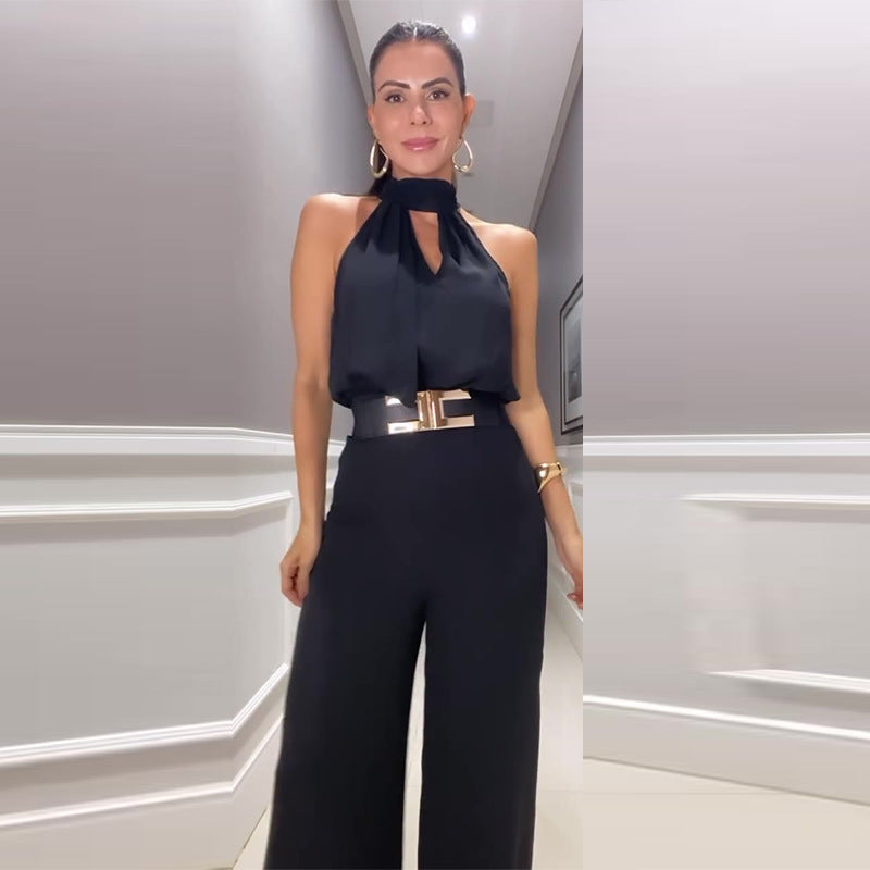 Jumpsuit with Round Neckline