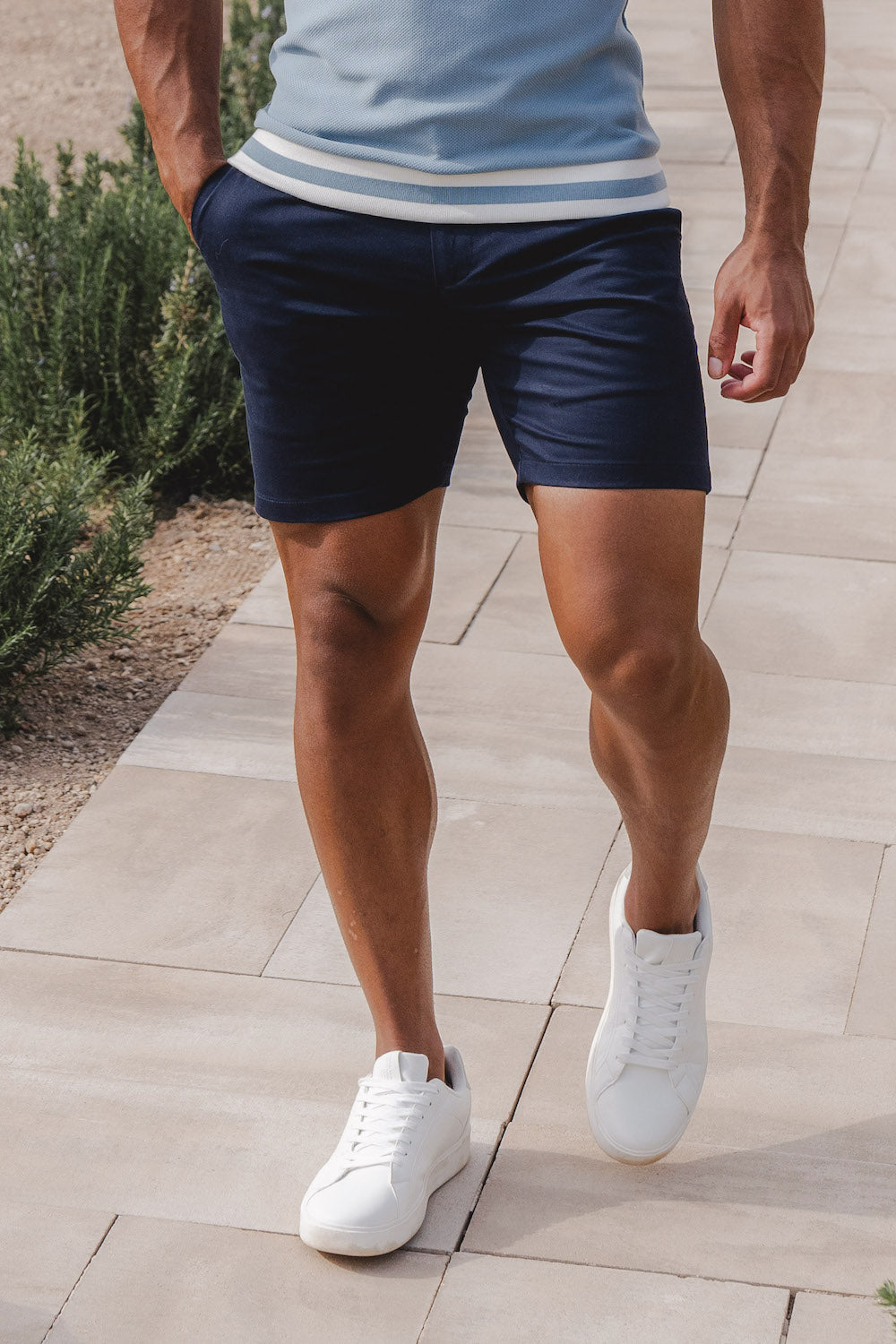 Hercules Muscle-Fit Chino Shorts Navy