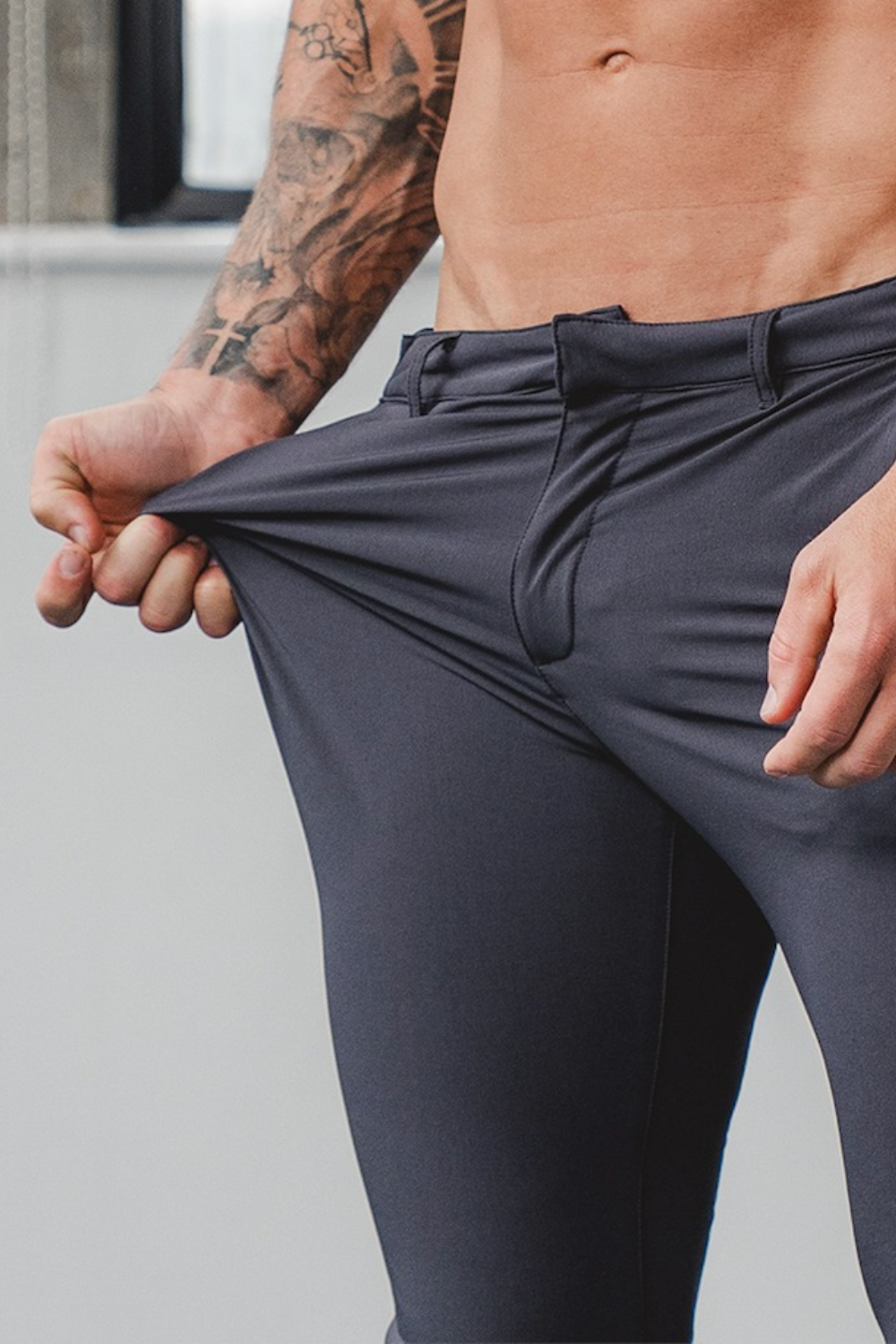 Stretch-Fit Tech Pants Dove Grey