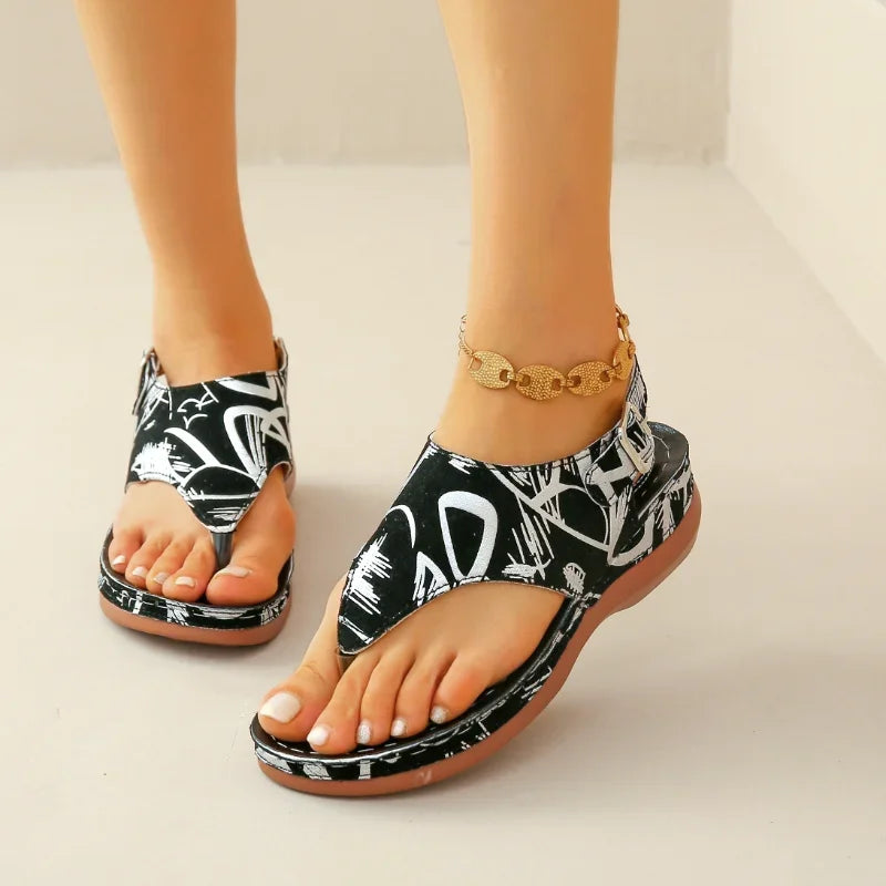 Ruby | Floral Wedge Sandals