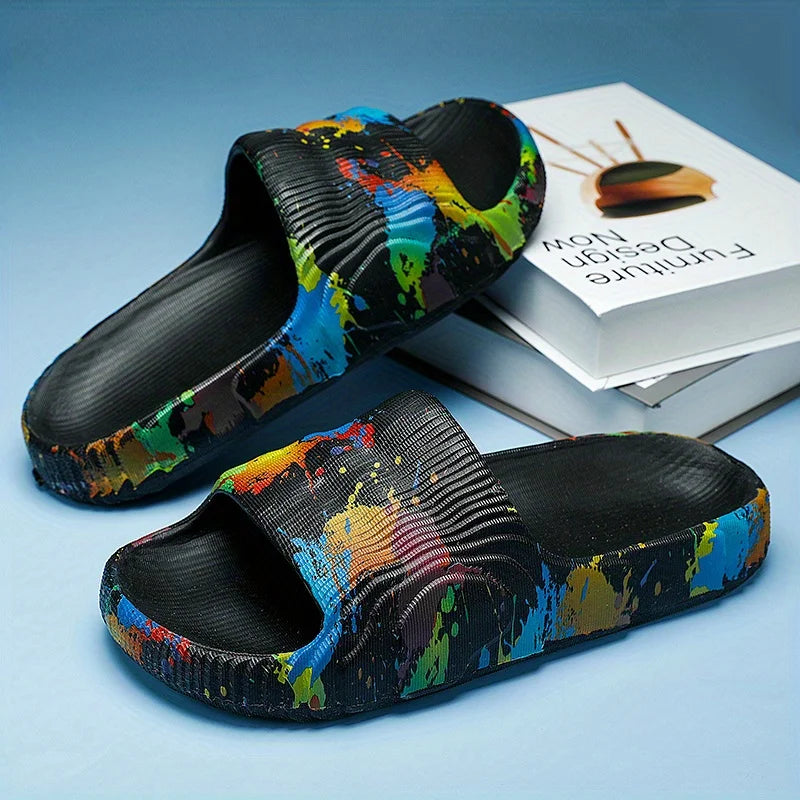 Unisex Splash Paint Slippers