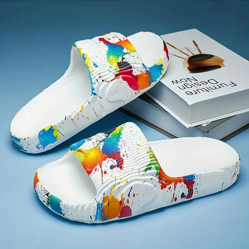 Unisex Splash Paint Slippers