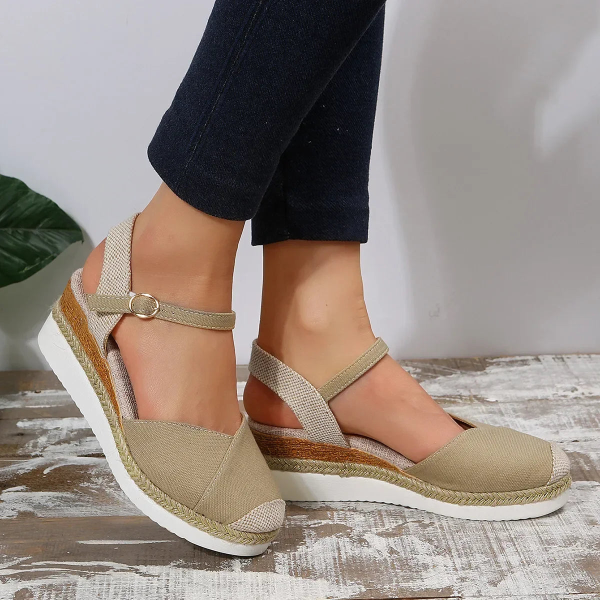 Closed Toe Wedge Sandals