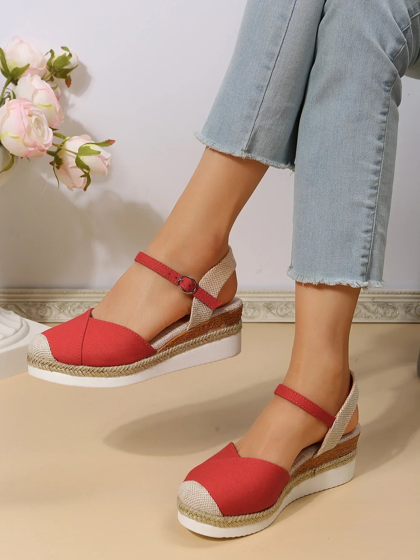 Closed Toe Wedge Sandals