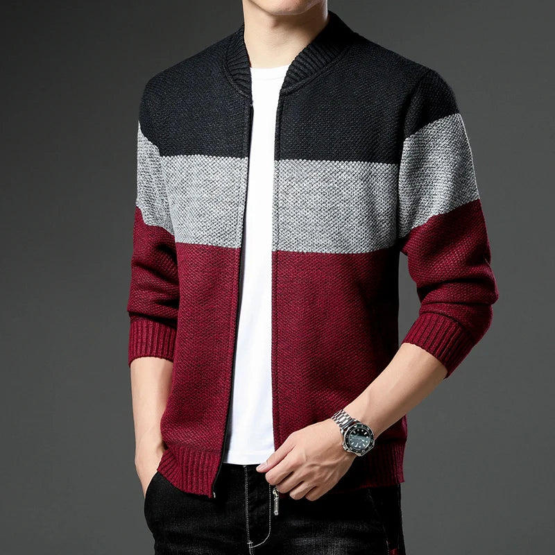 Jacquard Fleece Cardigan