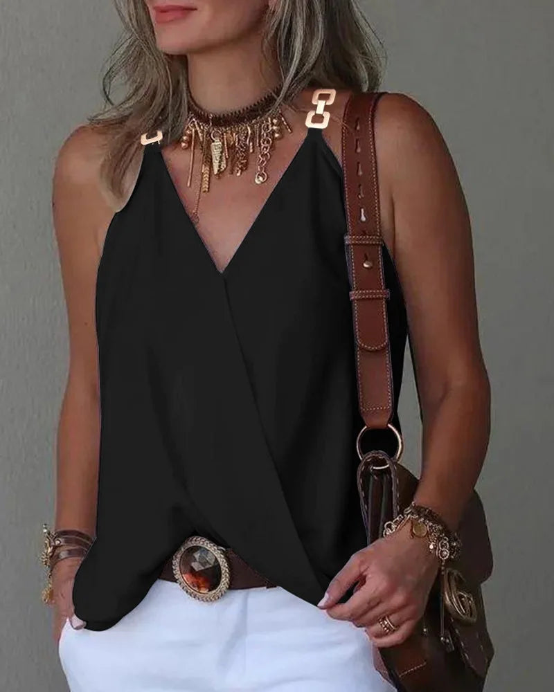 Sara | Chic Sleeveless Shirt