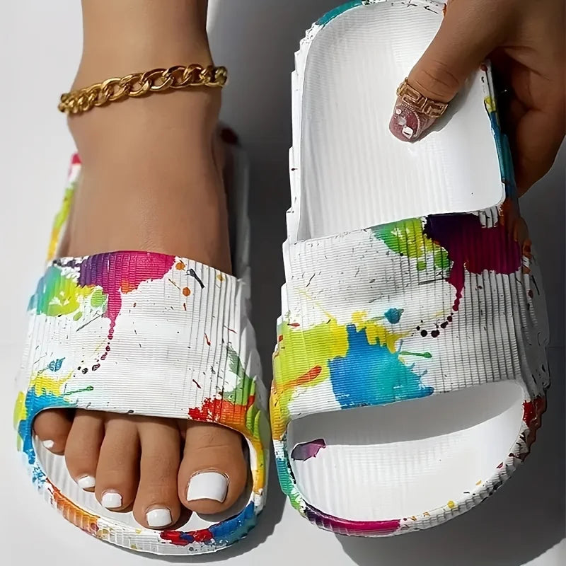 Unisex Splash Paint Slippers