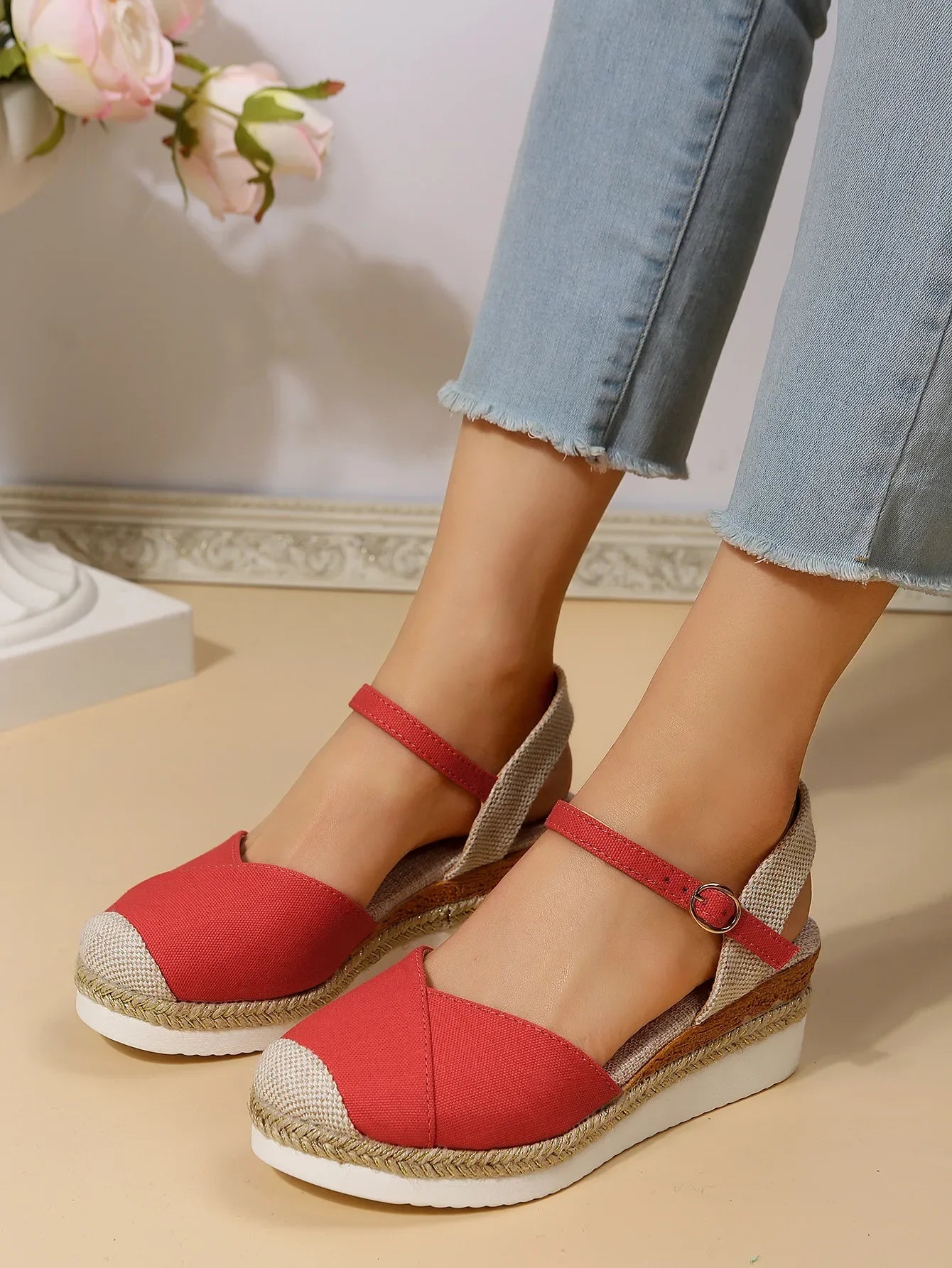 Closed Toe Wedge Sandals