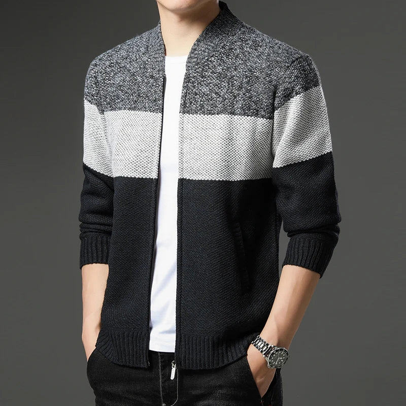 Jacquard Fleece Cardigan