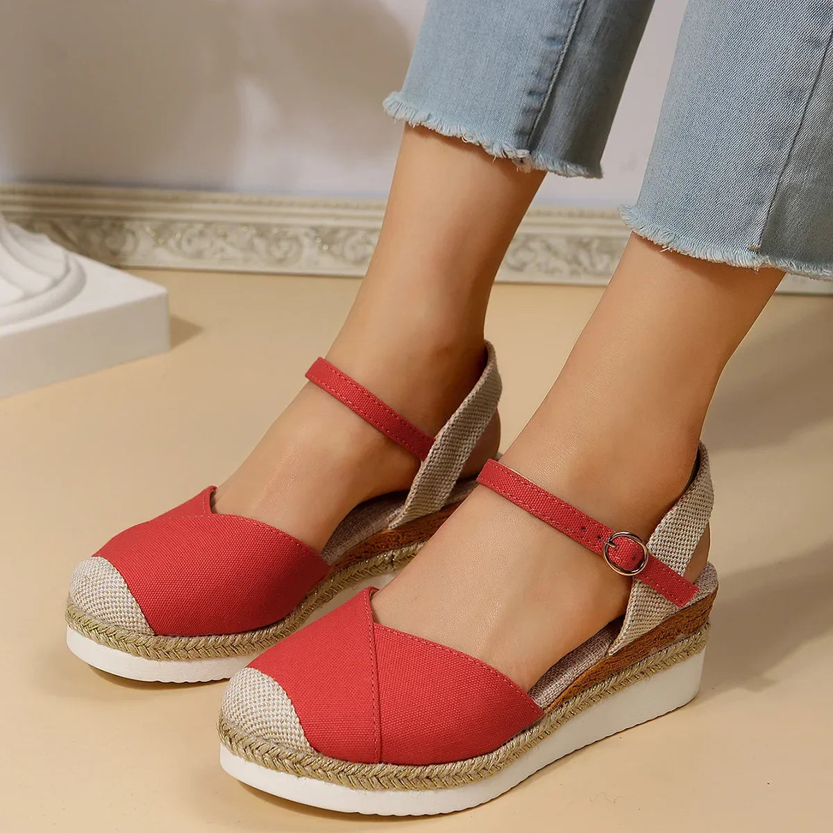 Closed Toe Wedge Sandals