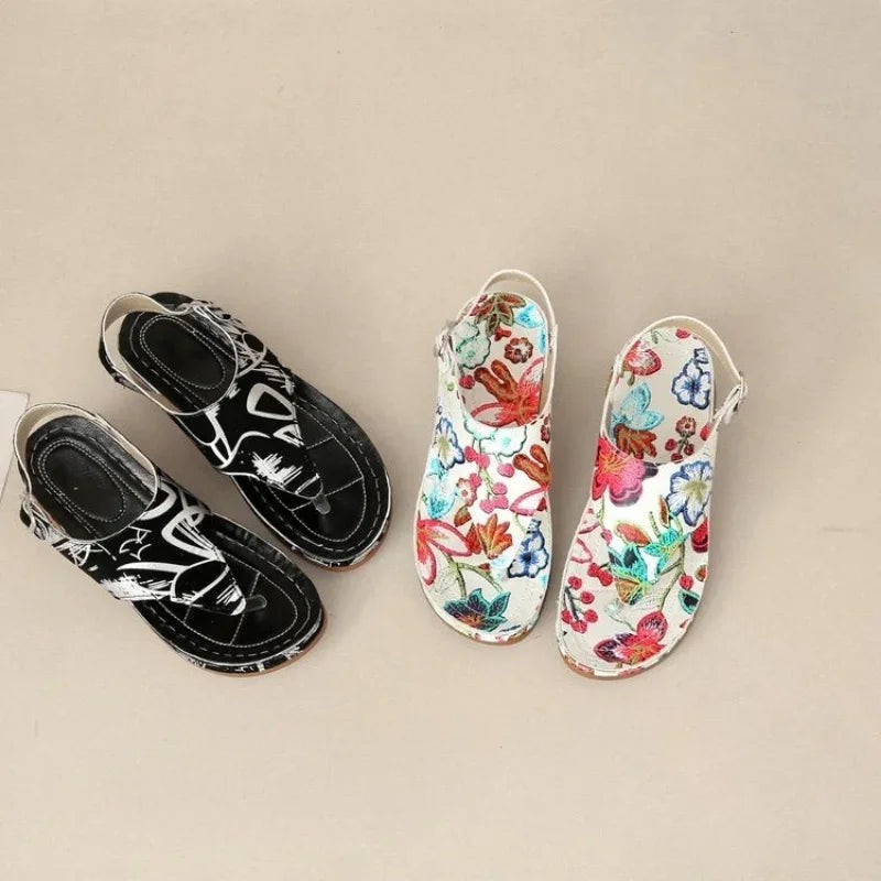 Ruby | Floral Wedge Sandals