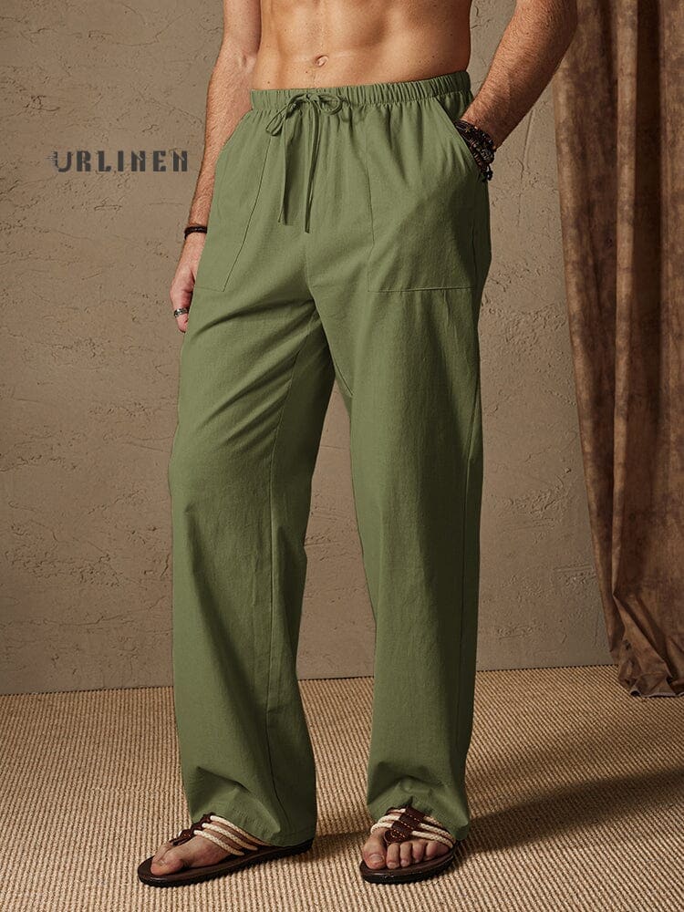 Cotton-Linen Loose-fit Pants