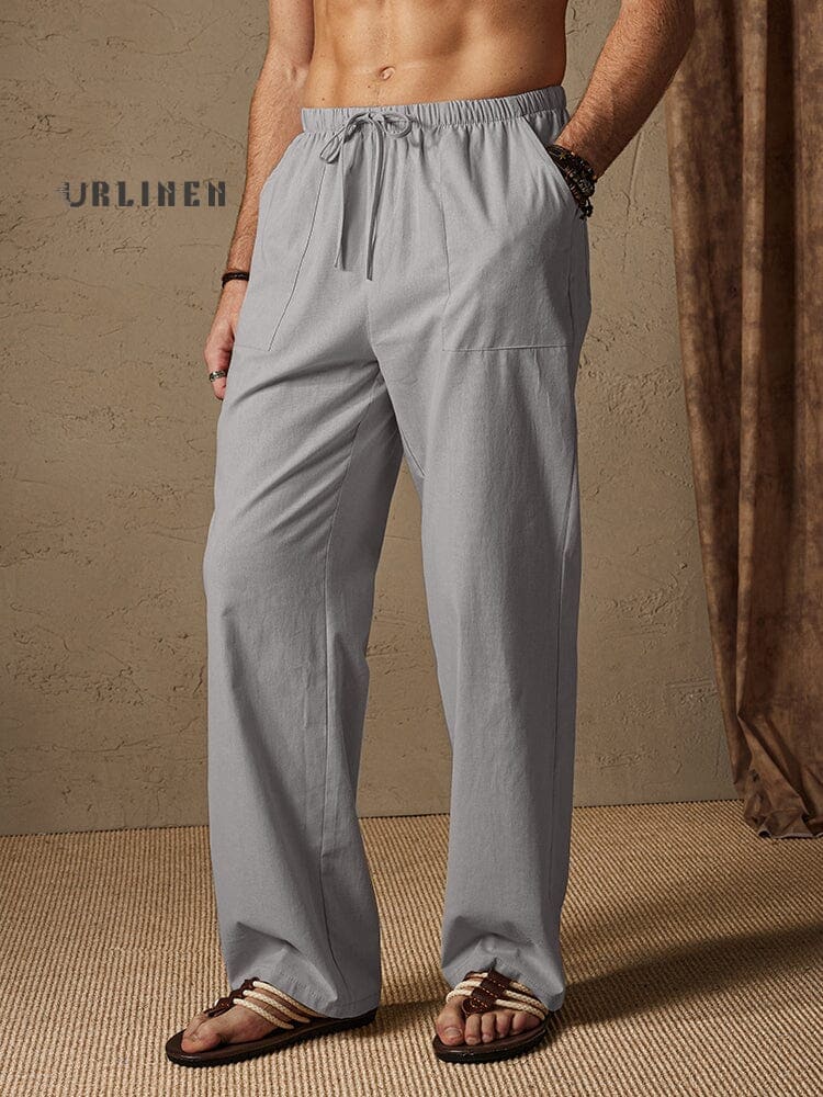 Cotton-Linen Loose-fit Pants