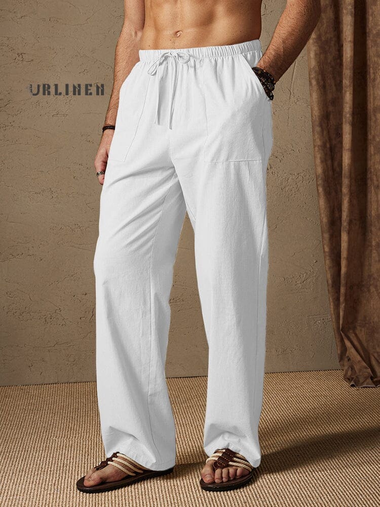 Cotton-Linen Loose-fit Pants