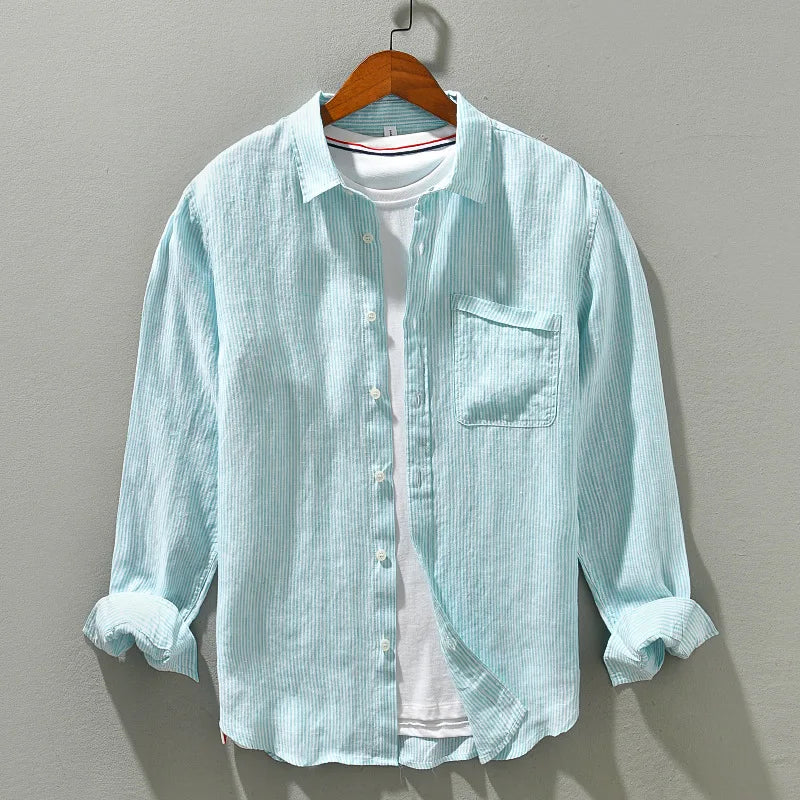 Oceanic Long Sleeve Linen Shirt