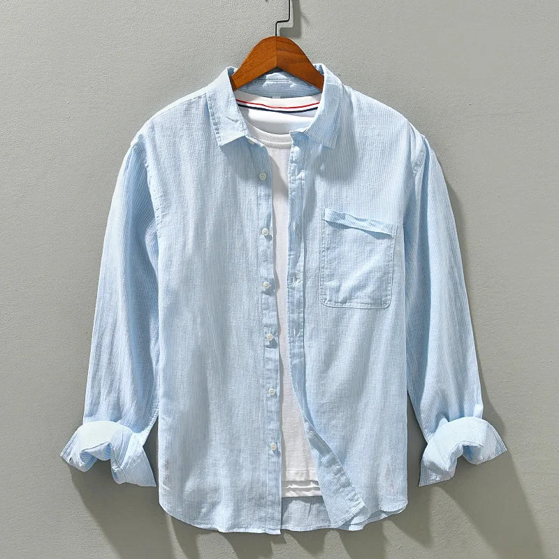 Oceanic Long Sleeve Linen Shirt