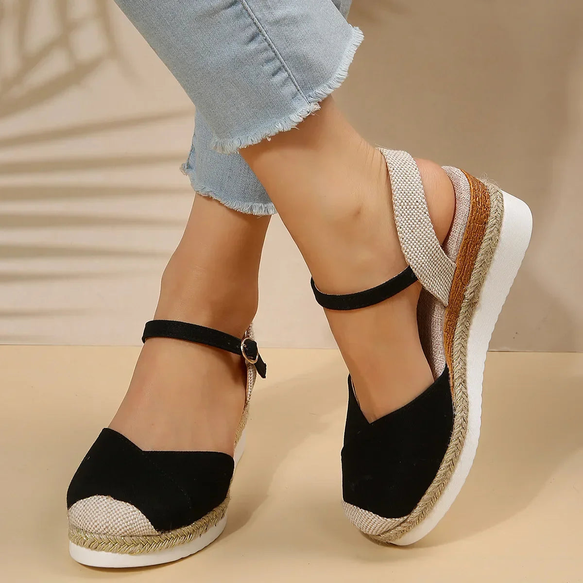 Closed Toe Wedge Sandals