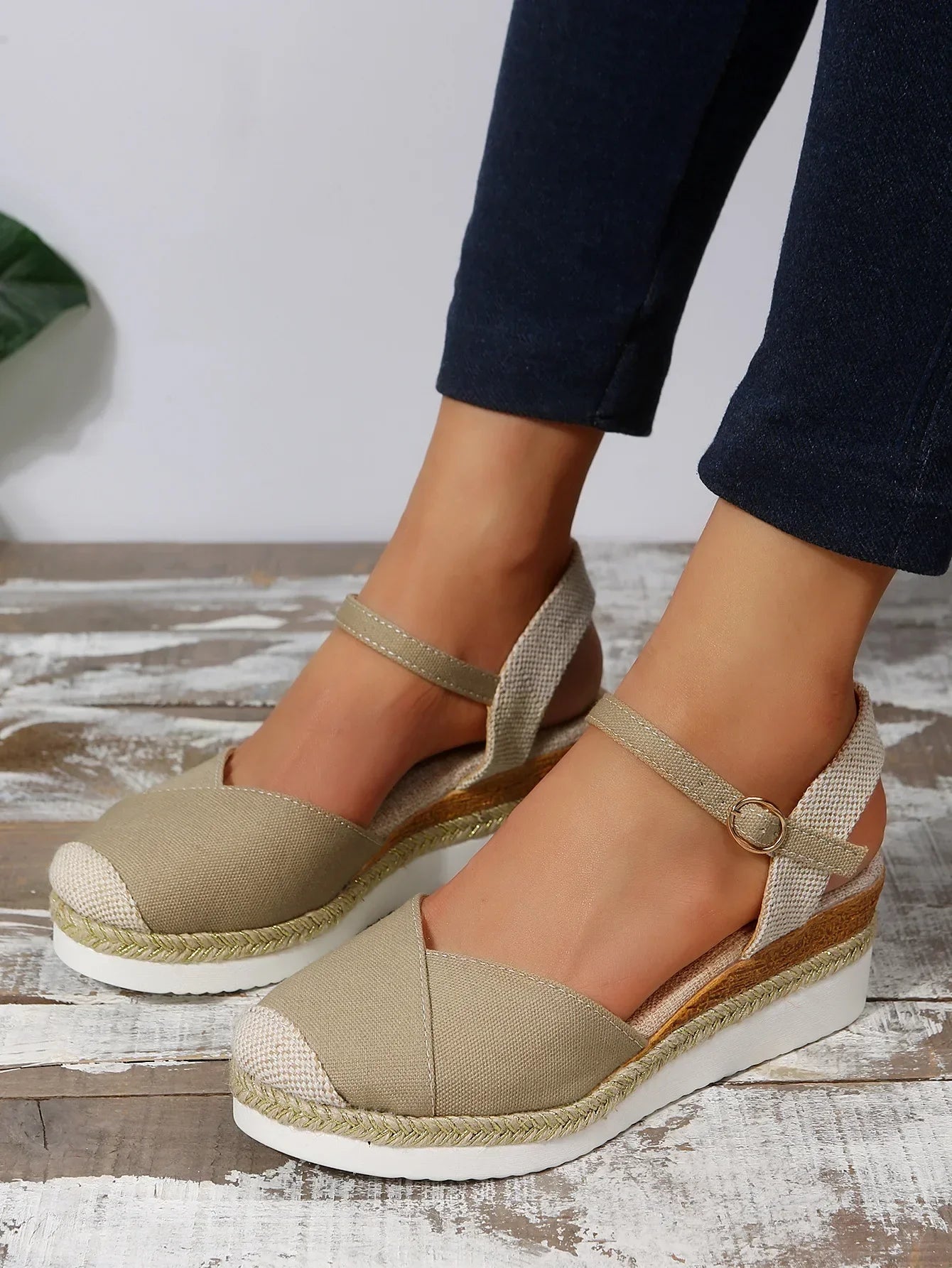 Closed Toe Wedge Sandals