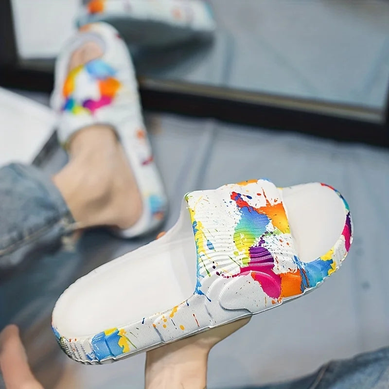 Unisex Splash Paint Slippers