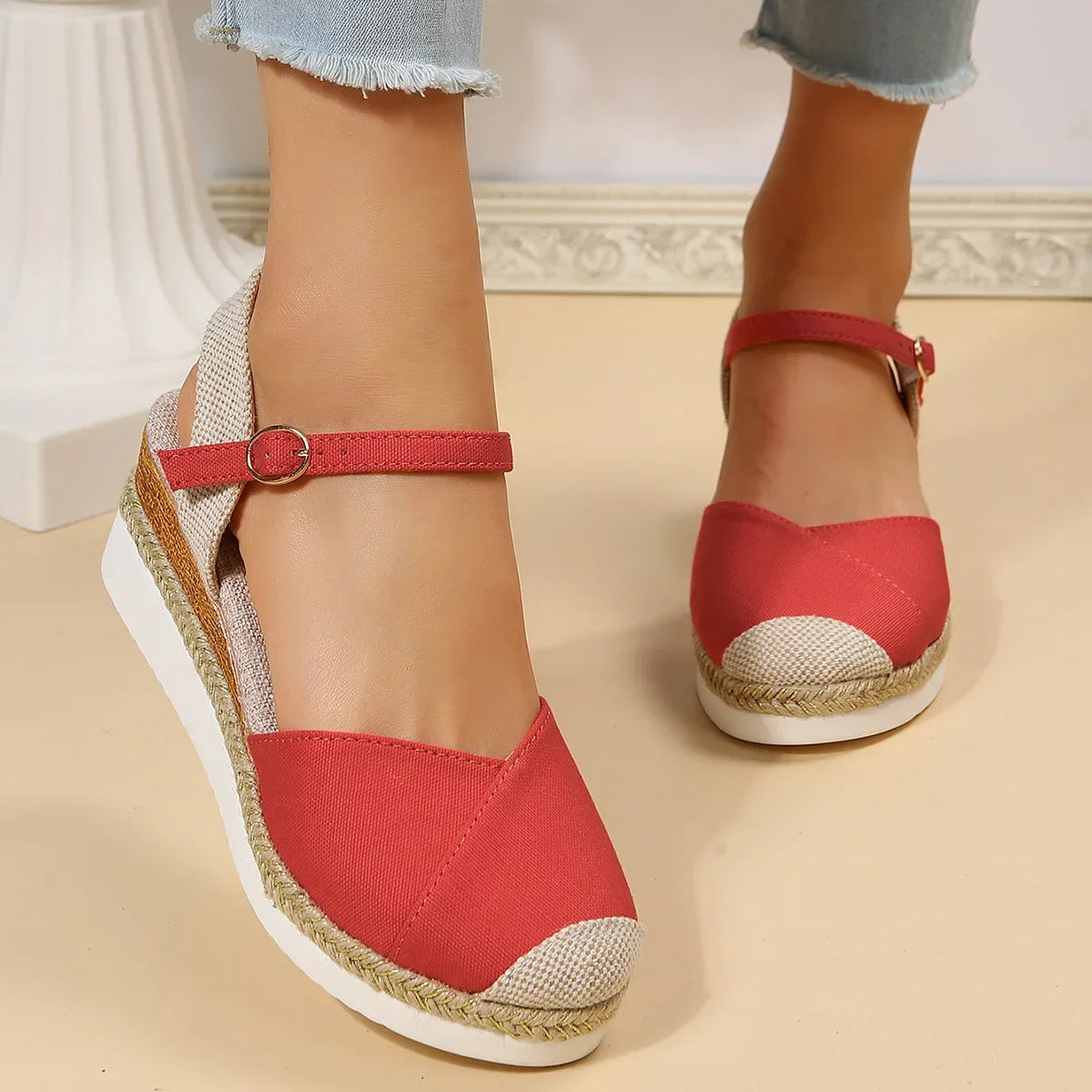 Closed Toe Wedge Sandals