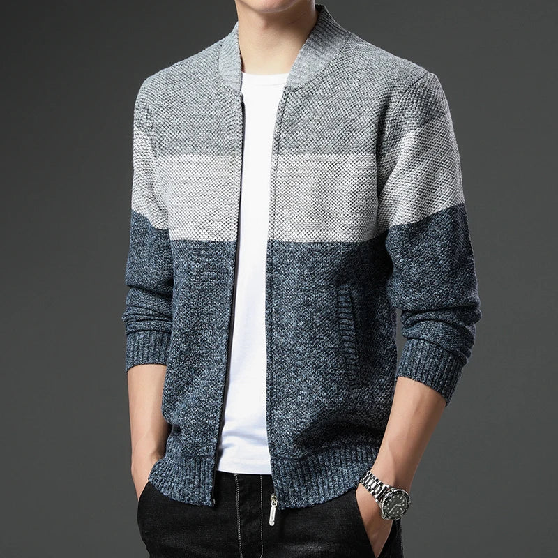 Jacquard Fleece Cardigan