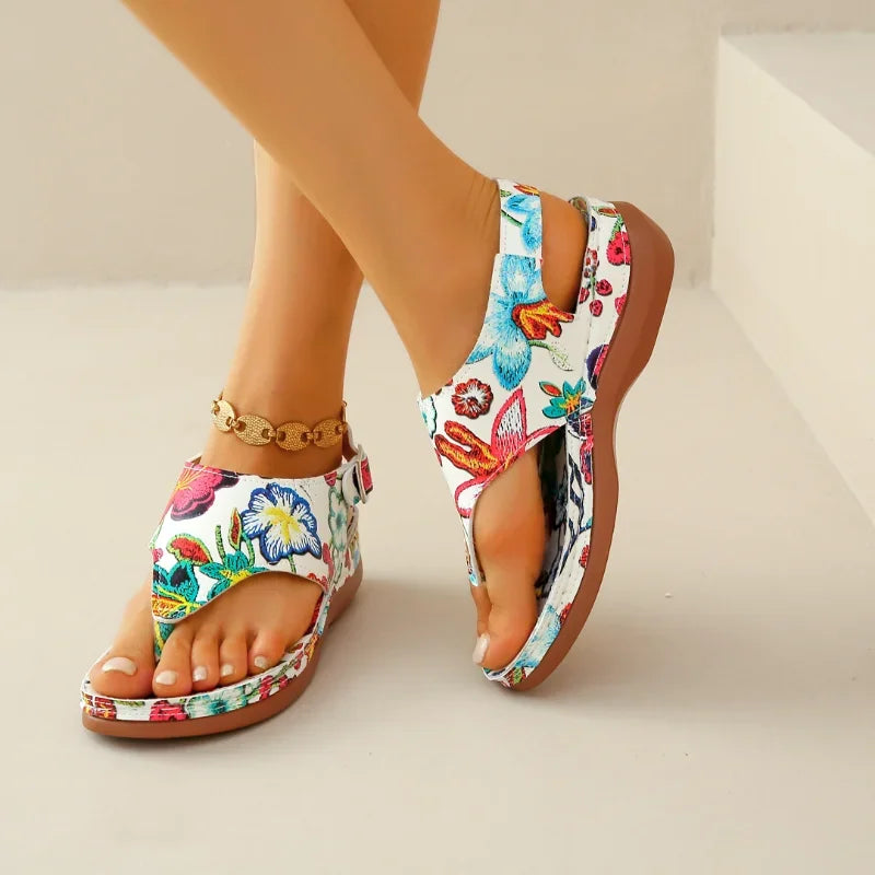 Ruby | Floral Wedge Sandals